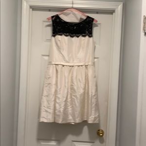 It’s a black and cream dress